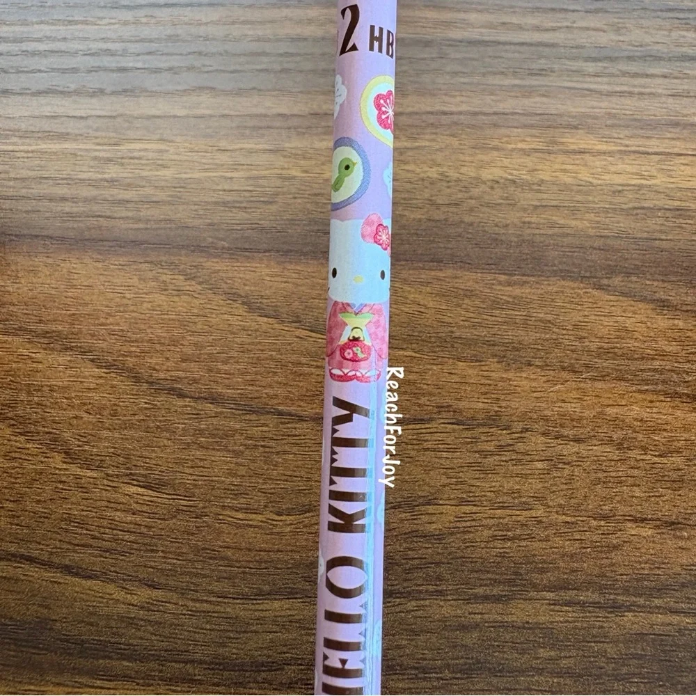 Sanrio Hello Kitty Pencil 2013 Wood #2 Pencil Geisha Birds Floral Pink